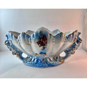 Beautiful Lusterware iridescent blue and white vase